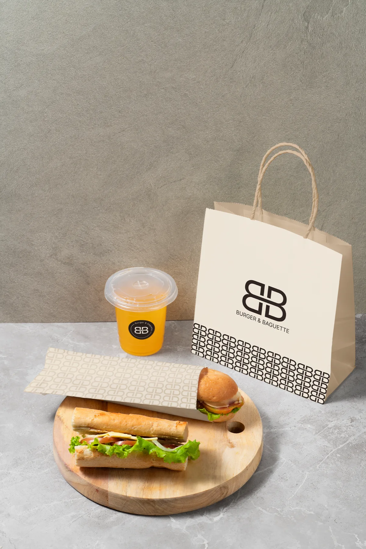 Burger & Baguette Baguette Wrap mockup