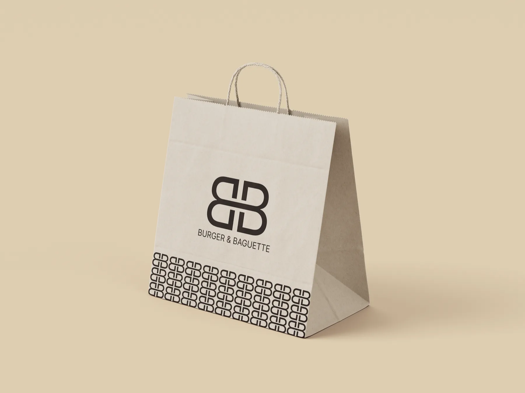 Burger & Baguette Paper Bag mockup